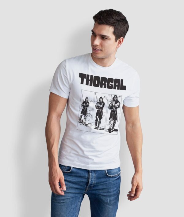 Thorgal kadry - T-shirt męski biały - model